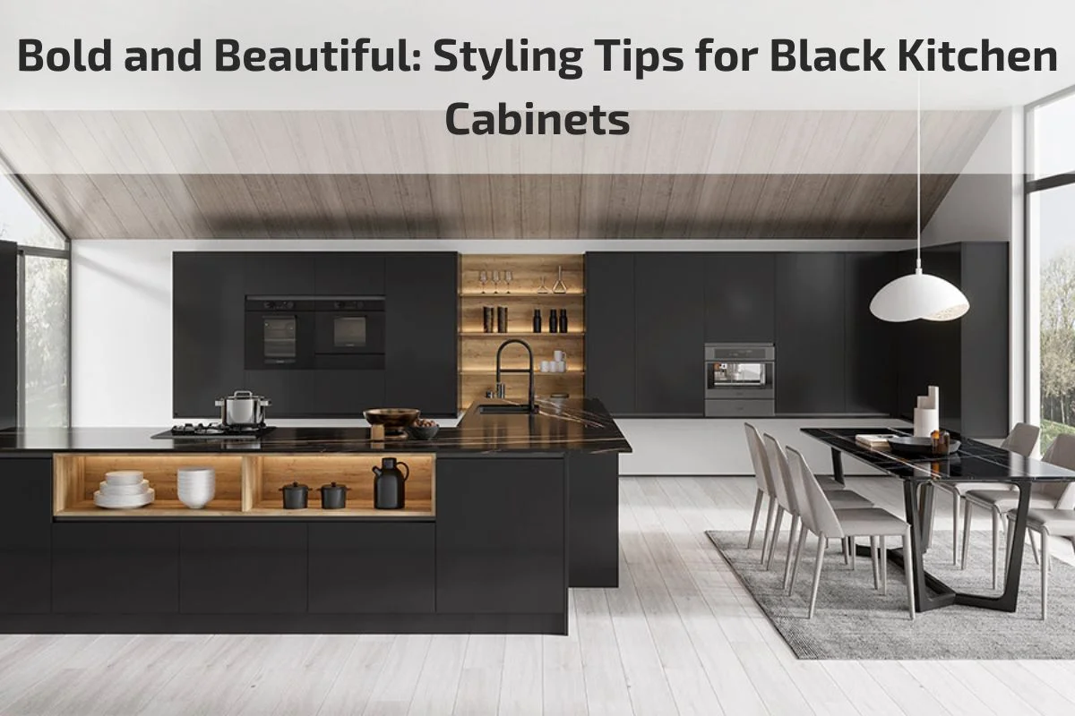 black cabinets